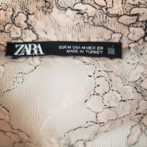 NWT Zara Pastel Pink Delicate Ruffle Lace Blouse - Picture 7 of 9